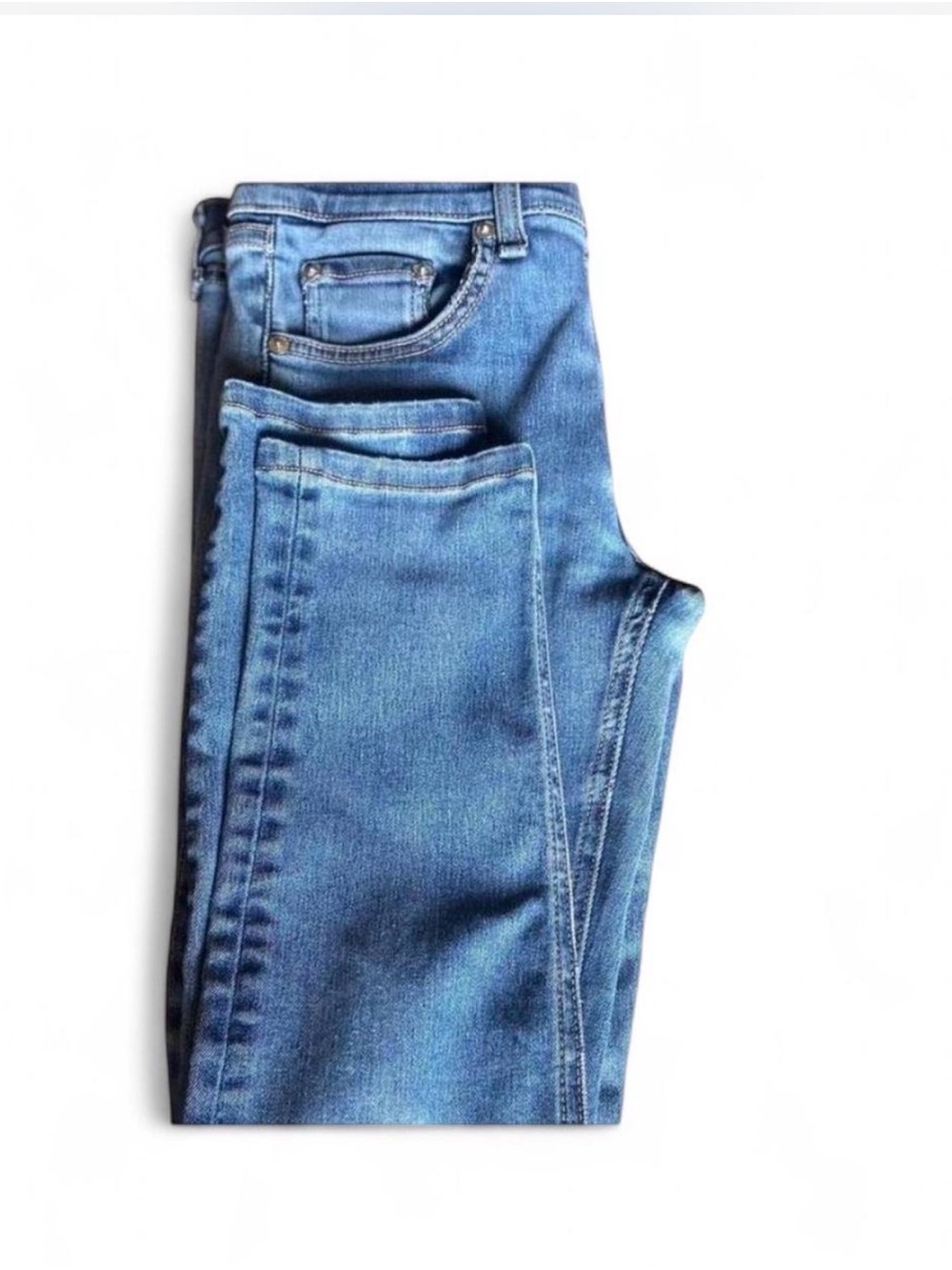 rag & bone blue denim label-detail jeans